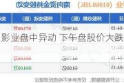 阿里影业盘中异动 下午盘股价大跌5.88%