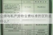 公房与私产房物业费标准的区别是什么？