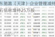 中能数科股东驰嘉（天津）企业管理减持25万股 股东绍兴金叠石信息增持25万股