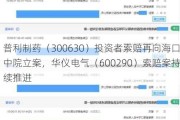 普利制药（300630）投资者索赔再向海口中院立案，华仪电气（600290）索赔案持续推进