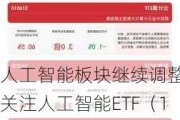 人工智能板块继续调整，关注人工智能ETF（159819）、云计算ETF（516510）等产品走势