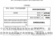 个旧市农村信用合作联社被罚30万元：因信贷资金流向缺乏有效管控，资金流入限制性领域