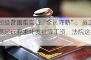 公司经营困难实行“全员降薪”，员工不满起诉要求补发被降工资，法院这样判→