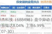 源杰科技（688498）盘中异动 股价振幅达8.04%  上涨6.99%（07-30）