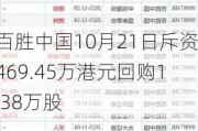 百胜中国10月21日斥资469.45万港元回购1.38万股