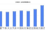 销量下滑 大众汽车中国拟在集团层面裁员数百人