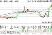 鑫科材料：上半年预计实现净利2900万元到3900万元 同比扭亏