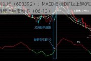 万泰生物（603392）：MACD指标DIF线上穿0轴-技术指标上后市看多（06-13）