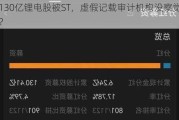 130亿锂电股被ST，虚假记载审计机构没察觉？