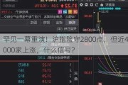 罕见一幕重演！沪指险守2800点，但近4000家上涨，什么信号？