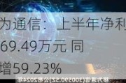 移为通信：上半年净利润9869.49万元 同比增59.23%