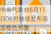 中央气象台6月11日06时继续发布高温橙色预警