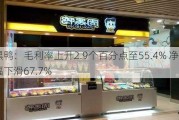 周黑鸭：毛利率上升2.9个百分点至55.4% 净利润大幅下滑67.7%