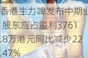 香港生力啤发布中期业绩 股东应占溢利3761.8万港元同比减少22.47%