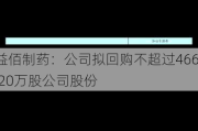 益佰制药：公司拟回购不超过466.20万股公司股份