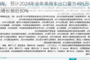 乘用车：预计2024年全年乘用车出口量为495万台 同比增长接近30%