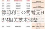 德明利：公司暂无HBM相关技术储备