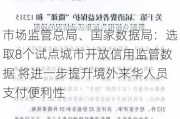 市场监管总局、国家数据局：选取8个试点城市开放信用监管数据 将进一步提升境外来华人员支付便利性