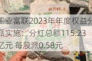 工业富联2023年年度权益分派实施：分红总额115.23亿元 每股派0.58元