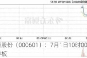 韶能股份（000601）：7月1日10时00分触及涨停板