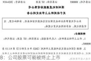 建车B：公司股票可能被终止上市