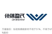 万盛股份：拟收购熵能新材不低于51%、不高于67%股份