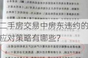 二手房交易中房东违约的应对策略有哪些？