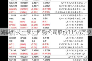 海融科技：累计回购公司股份115.6万股