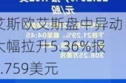 艾斯欧艾斯盘中异动 大幅拉升5.36%报0.759美元