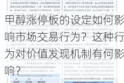 甲醇涨停板的设定如何影响市场交易行为？这种行为对价值发现机制有何影响？