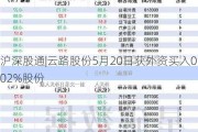 沪深股通|云路股份5月20日获外资买入0.02%股份