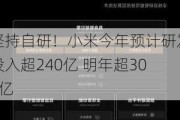 坚持自研！小米今年预计研发投入超240亿 明年超300亿