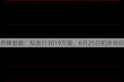 乔锋智能：拟发行3019万股，6月25日初步询价