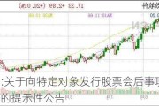 赢时胜:关于向特定对象发行股票会后事项相关文件披露的提示性公告