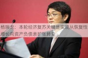 杨瑞龙：本轮经济复苏关键是实现从恢复性增长向资产负债表扩张转变