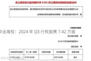 中远海控：2024 年 Q3 行权股票 7.42 万股