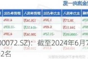 海新能科(300072.SZ)：截至2024年6月7日公司股东人数为41702名