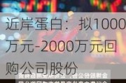 近岸蛋白：拟1000万元-2000万元回购公司股份