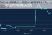 美联储6月利率决策：维持不变概率99.7%，8月降息预期升温