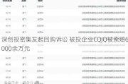 深创投密集发起回购诉讼 被投企业CQJQ被索赔6000余万元