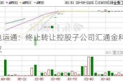 广电运通：终止转让控股子公司汇通金科51%股权