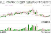 宇新股份(002986.SZ)拟10股派1元 于6月28日除权除息