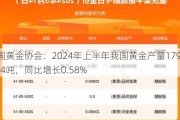 中国黄金协会：2024年上半年我国黄金产量179.634吨，同比增长0.58%