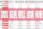 荣昌生物（688331）盘中异动 股价振幅达5.65%  上涨7.03%（07-12）