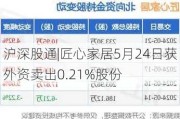 沪深股通|匠心家居5月24日获外资卖出0.21%股份