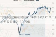 广发制造业精选混合A：净值下跌1.01%，近6个月收益率为-10.70%