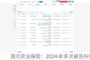 国元农业保险：2024 年多次被告纠纷不断