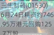 三生制药(01530)6月24日耗资约746.95万港元回购125.7万股