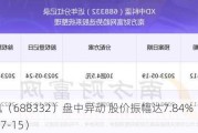 中科蓝讯（688332）盘中异动 股价振幅达7.84%  上涨7.96%（07-15）