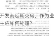 开发商延期交房，作为业主应如何处理？